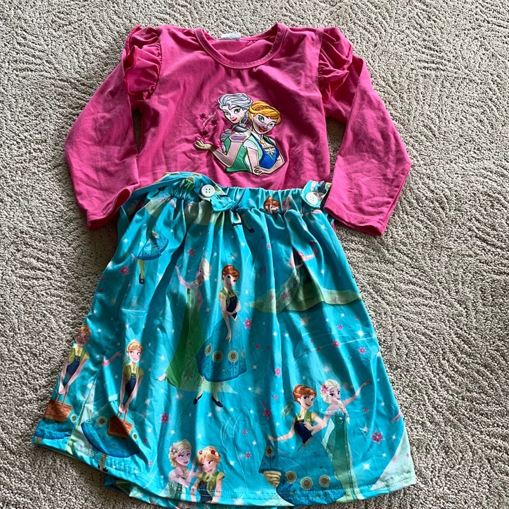 Anna and Elsa Skirt Outfit
